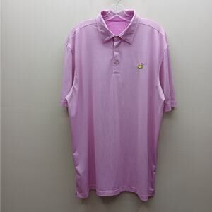 Masters Tech Logo Performance Golf Polo Shirt Magenta Decorative Pink SZ Large